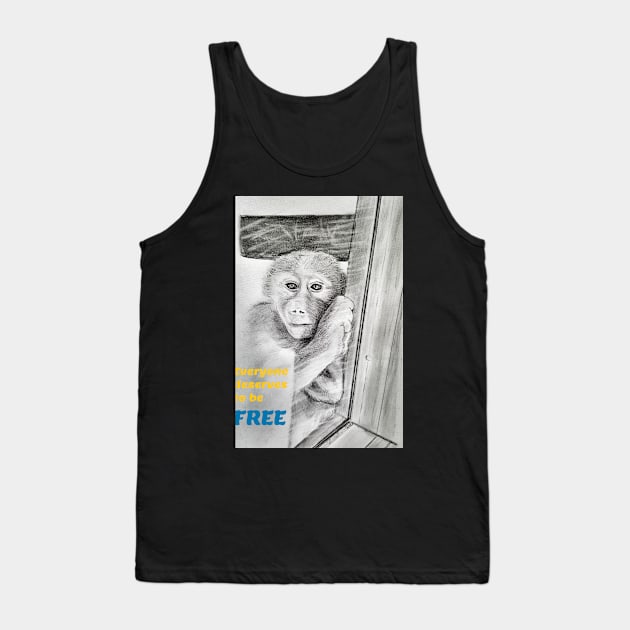 Everyone deserves to be free - monkey Tank Top by ART-T-O